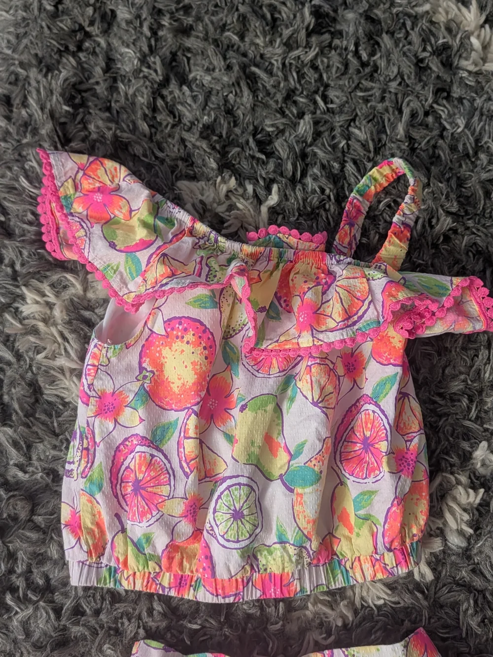 Tommy Bahama Girls Citrus Print Two-Piece Set - Pink & Orange